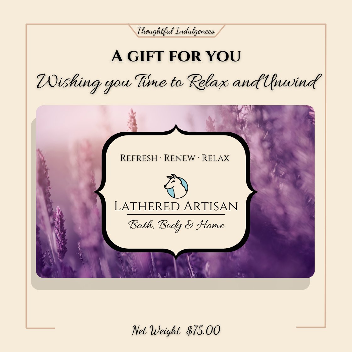 Lavender Tranquility "Wishing you Time to Relax and Unwind" Digital Gift Card