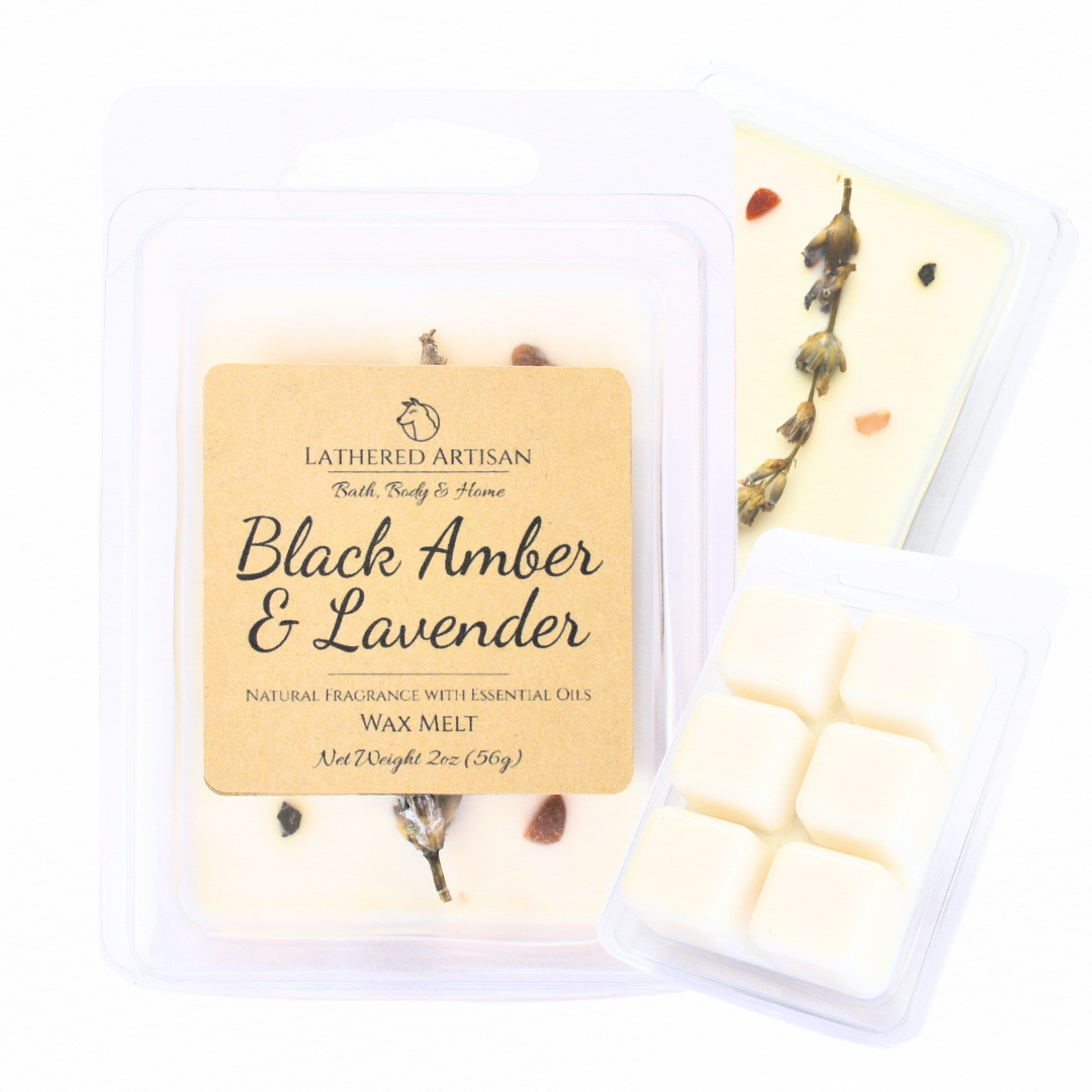 Black Amber & Lavender | Natural Fragrance with Essential Oils | Wax Melts