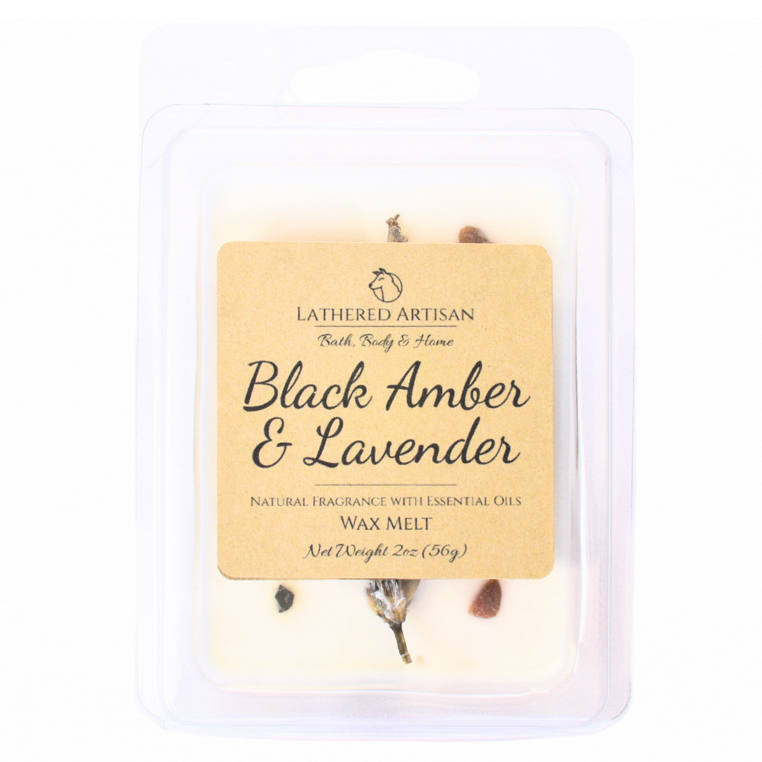 Black Amber & Lavender | Natural Fragrance with Essential Oils | Wax Melts