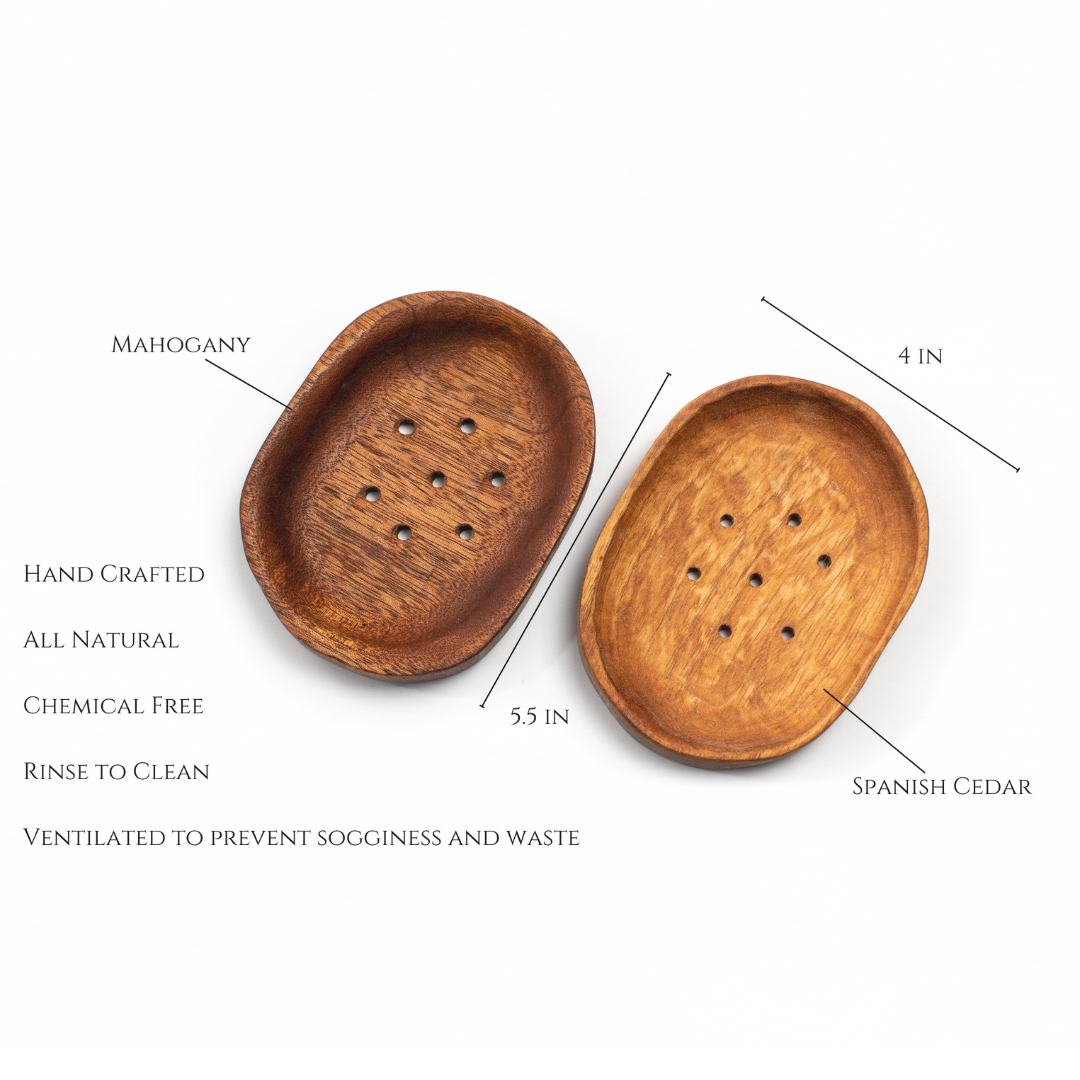 Spanish Cedar Oval | Natural Wooden | Soap Dish