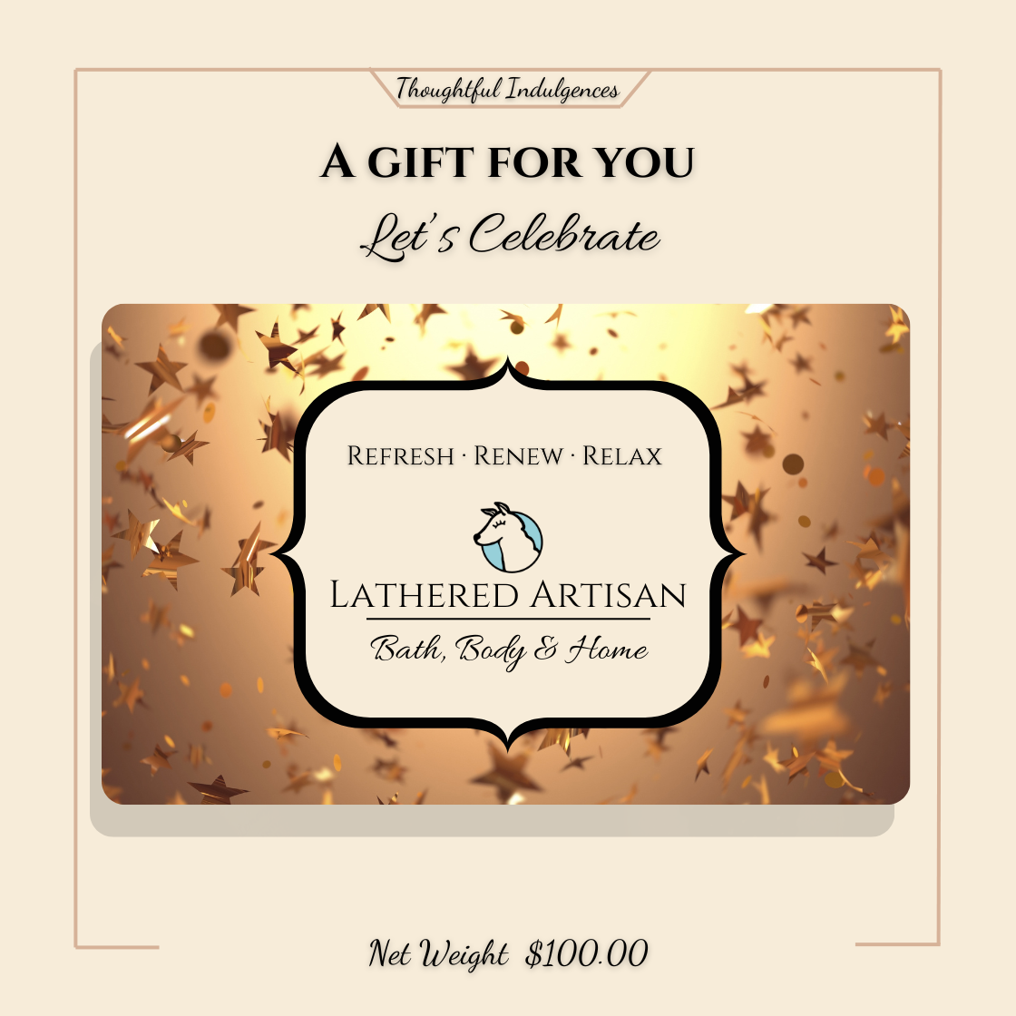 Golden Confetti "Let's Celebrate" Digital Gift Card