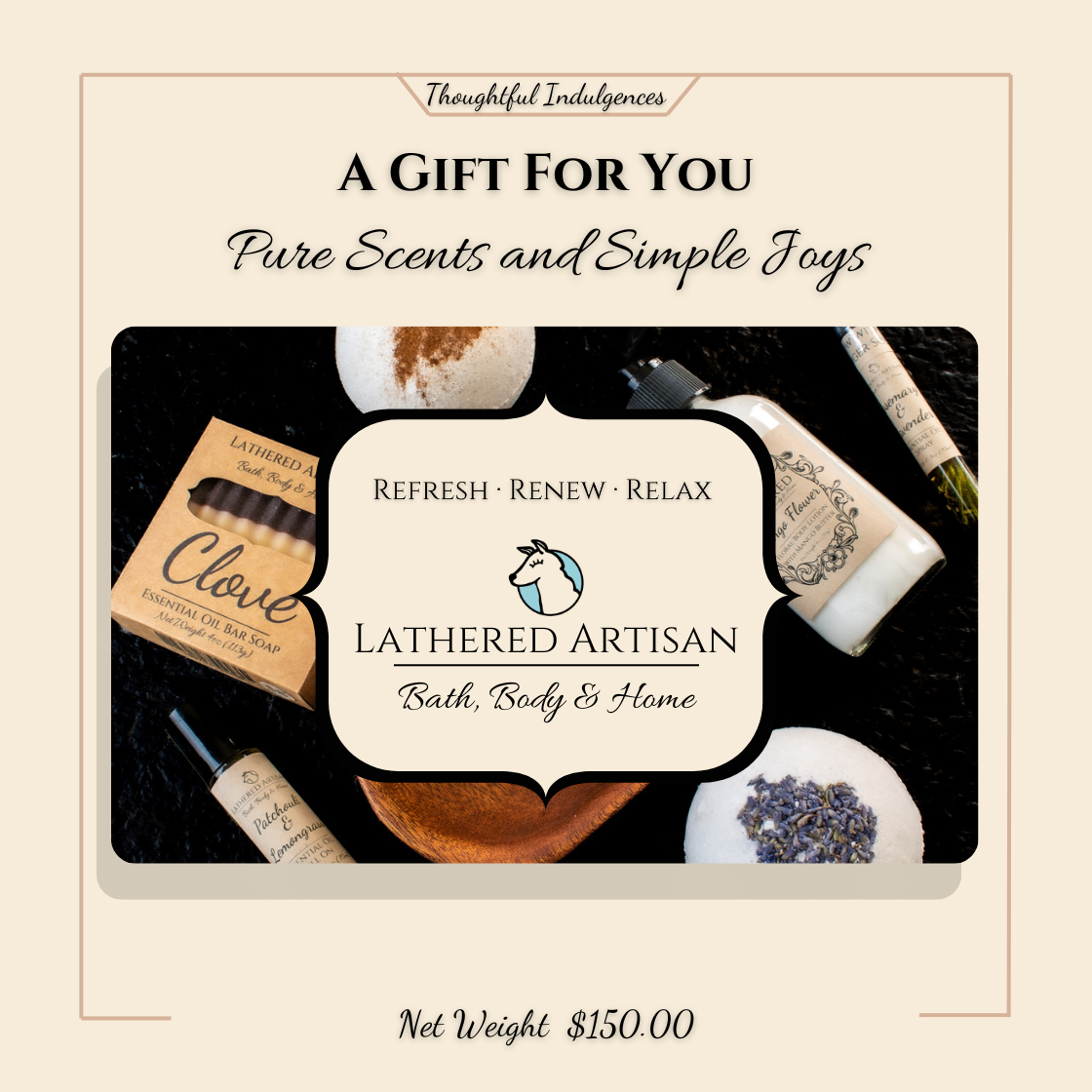 Lathered Artisan "Pure Scents and Simple Joys" Digital Gift Card