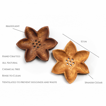 Mahogany Flower | Natural Wooden | Soap Dish